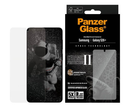 Szkło i folia ochronna PanzerGlass Ceramic Ultra-Wide Fit EasyAligner do Samsung Galaxy S26+